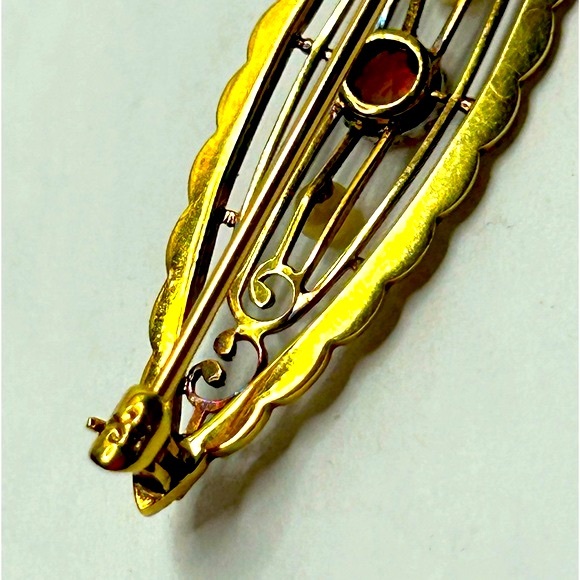Antique 14KT Gold Krementz Pin - Picture 6 of 8